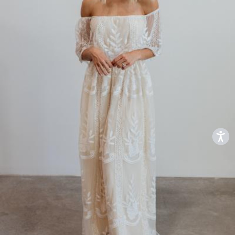 Baltic Born LEON WHITE OFF SHOULDER MAXI DRESS